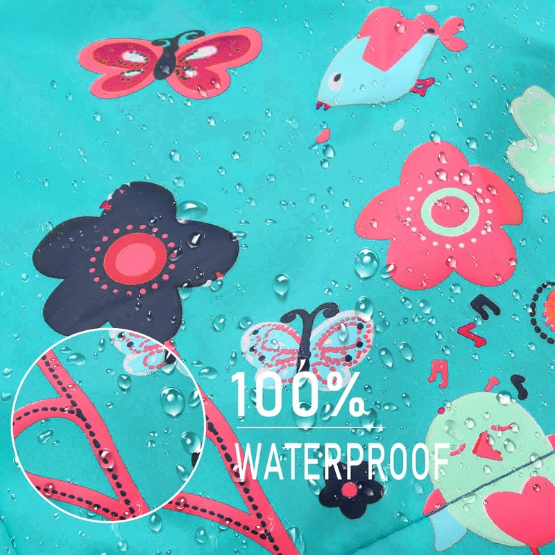 Arshiner Girl Baby Kid Waterproof Hooded Coat Jacket Outwear Raincoat Hoodies, Blue, 2-6 Years - Image 5
